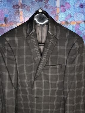 Murano Charcoal Gray Windowpane Blazer